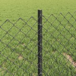 vidaXL Îngrădire cu stâlpi Gri 0.4 x 25 m Oțel vidaXL Îngrădire cu stâlpi Gri 0.4 x 25 m Oțel