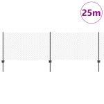 vidaXL Îngrădire cu stâlpi Gri 0.8 x 25 m Oțel vidaXL Îngrădire cu stâlpi Gri 0.8 x 25 m Oțel