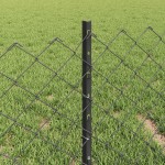 vidaXL Îngrădire cu stâlpi Gri 0.4 x 25 m Oțel