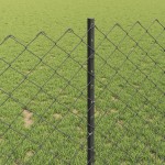 vidaXL Îngrădire cu stâlpi Gri 1 x 25 m Oțel vidaXL Îngrădire cu stâlpi Gri 1 x 25 m Oțel