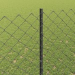 vidaXL Set îngrădire de grădină cu lanț Set de 2 Gri Oțel galvanizat