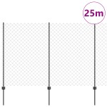 vidaXL Îngrădire cu stâlpi Gri 1.6 x 25 m Oțel vidaXL Îngrădire cu stâlpi Gri 1.6 x 25 m Oțel