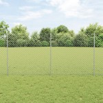 vidaXL Îngrădire cu stâlpi Argintiu 1.2 x 10 m Oțel