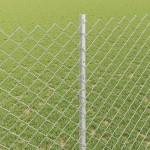 vidaXL Îngrădire cu stâlpi Argintiu 1.4 x 10 m Oțel