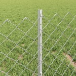 vidaXL Șină de Lanț cu 10 Posturi U Argintii 0.4x10 m Oțel