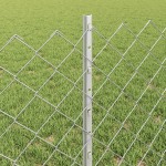 vidaXL Îngrădire cu stâlpi Argintiu 0.6 x 10 m Oțel