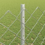 vidaXL Îngrădire cu stâlpi Argintiu 1.2 x 10 m Oțel vidaXL Îngrădire cu stâlpi Argintiu 1.2 x 10 m Oțel