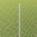 vidaXL Îngrădire cu stâlpi Argintiu 1.4 x 10 m Oțel