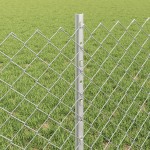 vidaXL Îngrădire cu stâlpi Argintiu 0.6 x 25 m Oțel