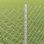 vidaXL Îngrădire cu stâlpi Argintiu 0.8 x 25 m Oțel