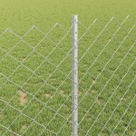 vidaXL Îngrădire cu stâlpi Argintiu 1 x 25 m Oțel