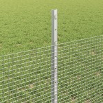 vidaXL Îngrădire cu stâlpi Argintiu 0.5 x 10 m Oțel