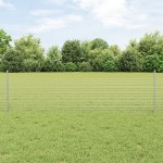 vidaXL Îngrădire cu stâlpi Argintiu 0.5 x 10 m Oțel