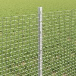 vidaXL Îngrădire cu stâlpi Argintiu 0.6 x 10 m Oțel