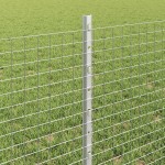 vidaXL Îngrădire cu stâlpi Argintiu 0.6 x 10 m Oțel