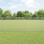 vidaXL Îngrădire cu stâlpi Argintiu 0.8 x 10 m Oțel