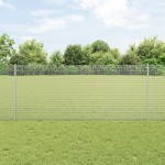 vidaXL Îngrădire cu stâlpi Argintiu 1 x 10 m Oțel