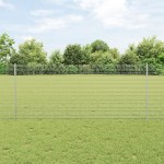 vidaXL Îngrădire cu stâlpi Argintiu 1 x 10 m Oțel