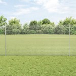 vidaXL Îngrădire cu stâlpi Argintiu 1.2 x 10 m Oțel vidaXL Îngrădire cu stâlpi Argintiu 1.2 x 10 m Oțel