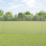 vidaXL Îngrădire cu stâlpi Argintiu 1.2 x 10 m Oțel vidaXL Îngrădire cu stâlpi Argintiu 1.2 x 10 m Oțel