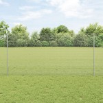vidaXL Îngrădire cu stâlpi Argintiu 1.2 x 10 m Oțel vidaXL Îngrădire cu stâlpi Argintiu 1.2 x 10 m Oțel