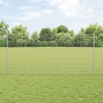 vidaXL Îngrădire cu stâlpi Argintiu 1.2 x 10 m Oțel