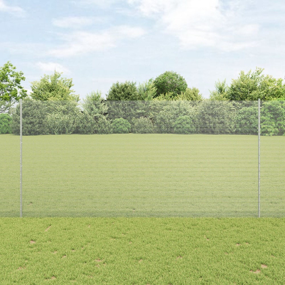 vidaXL Îngrădire cu stâlpi Argintiu 1.5 x 10 m Oțel
