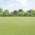 vidaXL Îngrădire cu stâlpi Argintiu 1.6 x 10 m Oțel
