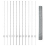vidaXL Îngrădire cu stâlpi Argintiu 1.2 x 25 m Oțel vidaXL Îngrădire cu stâlpi Argintiu 1.2 x 25 m Oțel