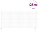 vidaXL Îngrădire cu stâlpi Argintiu 1.2 x 25 m Oțel