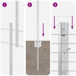 vidaXL Îngrădire cu stâlpi Argintiu 1.4 x 25 m Oțel