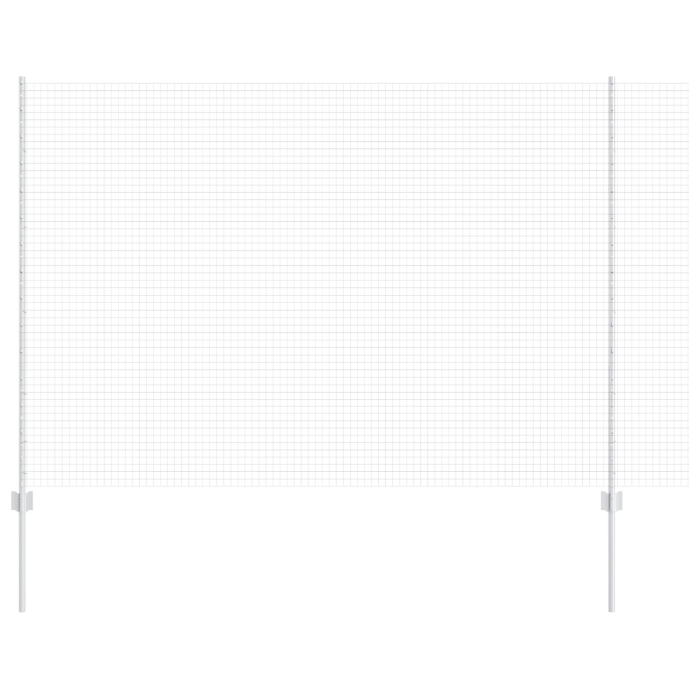 vidaXL Gard cu Plasă Solderată cu 22 Stâlpi U Argintii 1.6x25 m Oțel