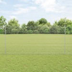 vidaXL Îngrădire cu stâlpi Argintiu 1.6 x 25 m Oțel