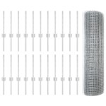 vidaXL Îngrădire cu stâlpi Argintiu 0.4 x 50 m Oțel