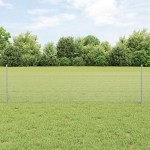 vidaXL Îngrădire cu stâlpi Argintiu 0.5 x 50 m Oțel vidaXL Îngrădire cu stâlpi Argintiu 0.5 x 50 m Oțel