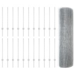 vidaXL Îngrădire cu stâlpi Argintiu 0.8 x 50 m Oțel vidaXL Îngrădire cu stâlpi Argintiu 0.8 x 50 m Oțel