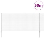 vidaXL Îngrădire cu stâlpi Argintiu 1 x 50 m Oțel