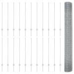 vidaXL Îngrădire cu stâlpi Argintiu 1.2 x 50 m Oțel vidaXL Îngrădire cu stâlpi Argintiu 1.2 x 50 m Oțel