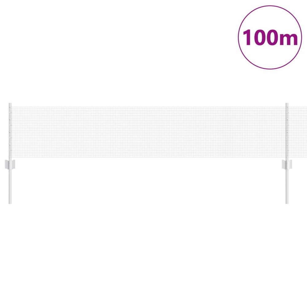 vidaXL Îngrădire cu stâlpi Argintiu 0.4 x 100 m Oțel