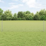 vidaXL Îngrădire cu stâlpi Argintiu 0.5 x 100 m Oțel