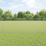 vidaXL Îngrădire cu stâlpi Argintiu 0.8 x 100 m Oțel vidaXL Îngrădire cu stâlpi Argintiu 0.8 x 100 m Oțel