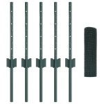 vidaXL Îngrădire cu stâlpi Verde 0.4 x 10 m Oțel