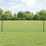 vidaXL Îngrădire cu stâlpi Verde 0.5 x 10 m Oțel