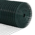 vidaXL Îngrădire cu stâlpi Verde 0.5 x 10 m Oțel