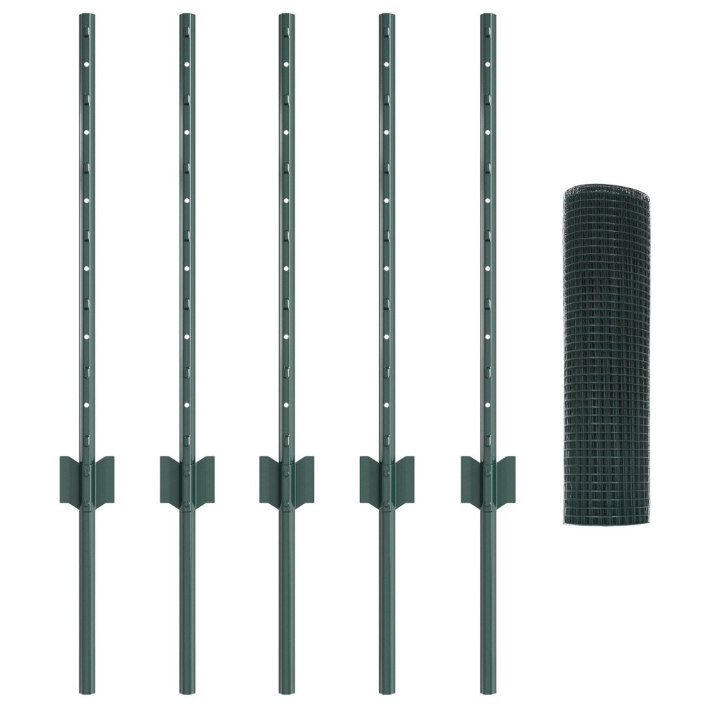 vidaXL Set Gard Set de 2 Verde Oțel Vopsit în Pulbere 10 x 0.5 m