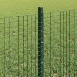 vidaXL Zid de sârmă sudată cu 5 stâlpi U verde 0.6x10 m metal
