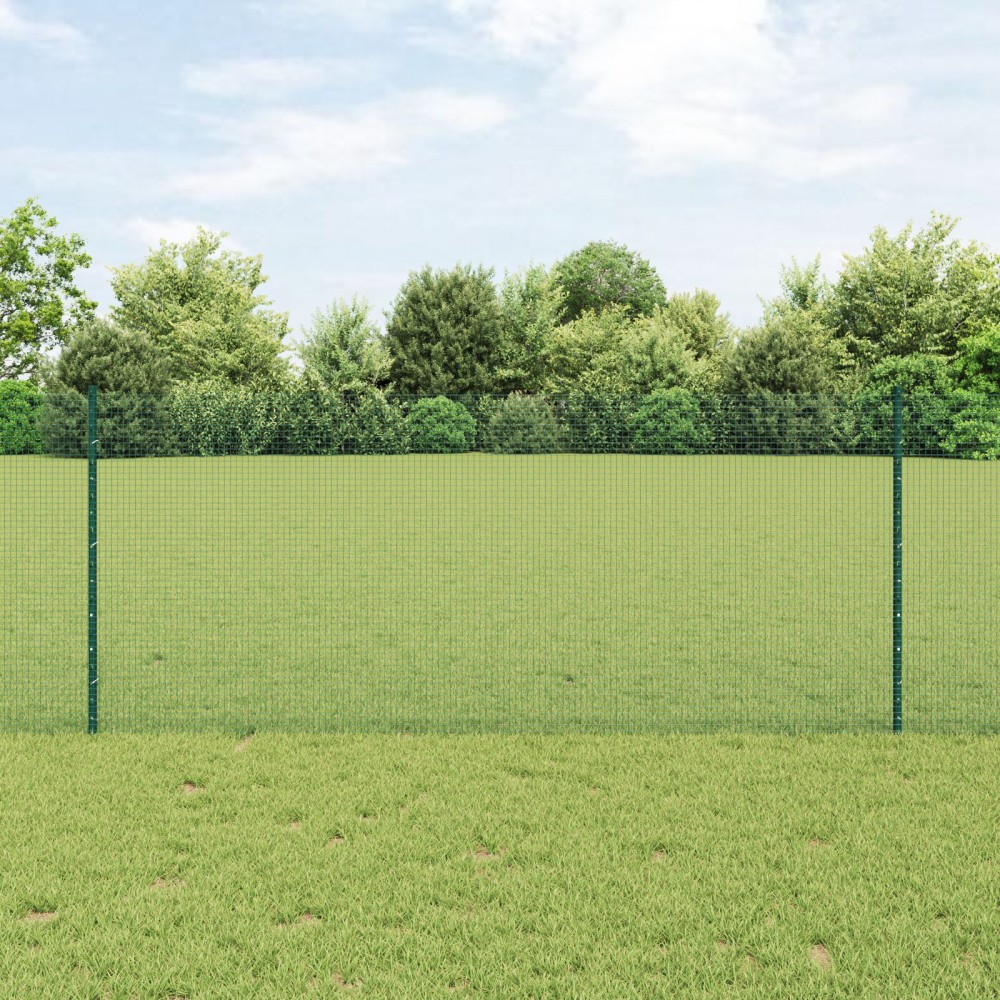 vidaXL Set Împrejmuire Set de 2 Verde Metal 10 x 1 m Durabil
