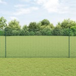 vidaXL Gard cu Stâlp Verde 1,4 x 10 m Oțel și PVC