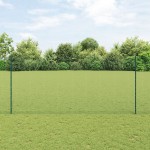 vidaXL Gard cu Stâlp Verde 1,4 x 10 m Oțel și PVC