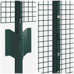 vidaXL Îngrădire cu stâlpi Verde 1.5 x 10 cm Oțel vidaXL Îngrădire cu stâlpi Verde 1.5 x 10 cm Oțel